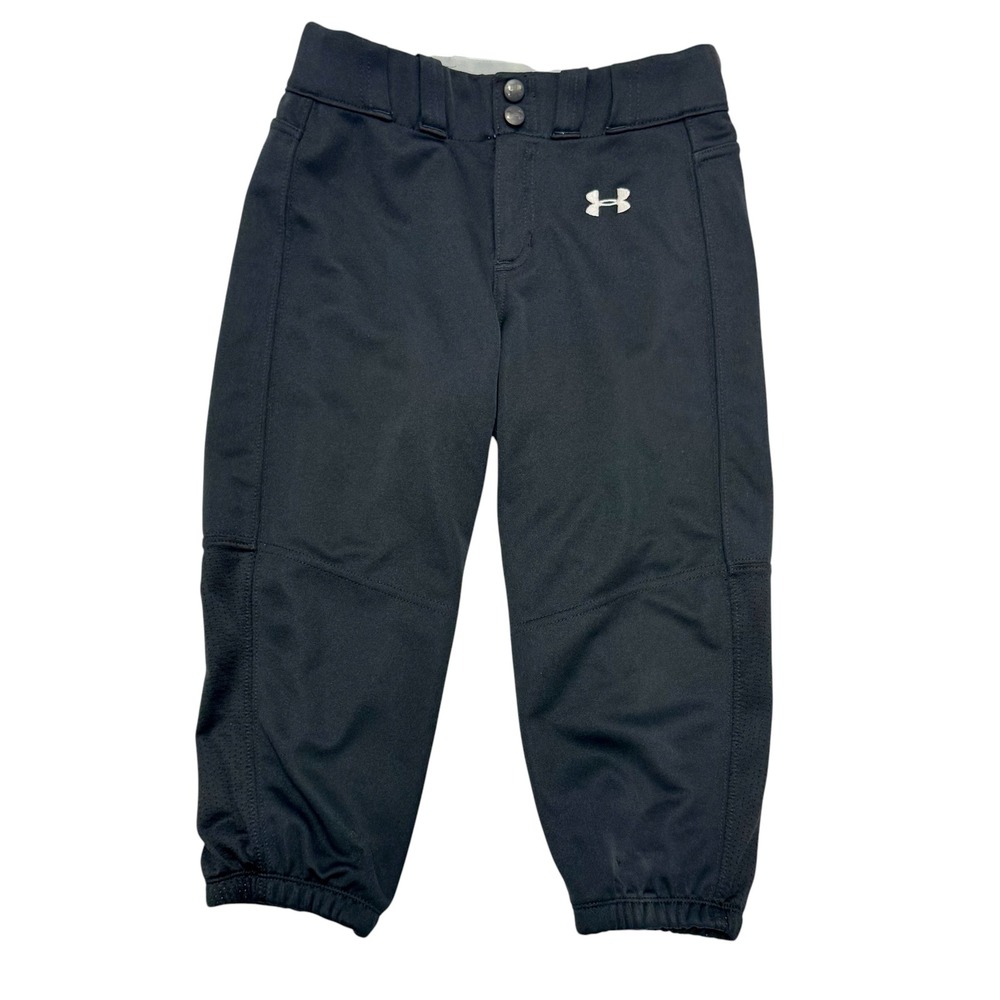 Under Armour Kids Black HeatGear Baseball Pants Loose Fit YMD Medium